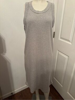 Lands End Grey Sleeveless Tank Dress S